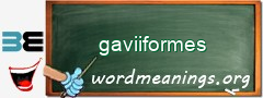 WordMeaning blackboard for gaviiformes